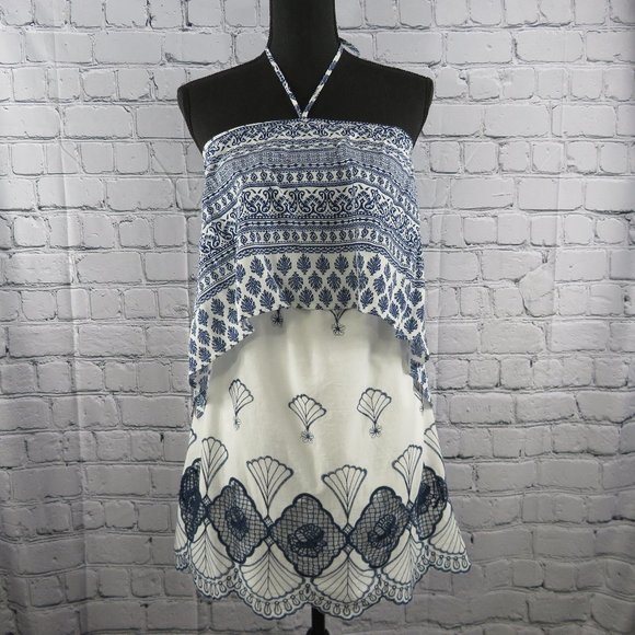 Flying Tomato Dresses & Skirts - NWOT - Women's Blue & White Two Tier Halter Dress